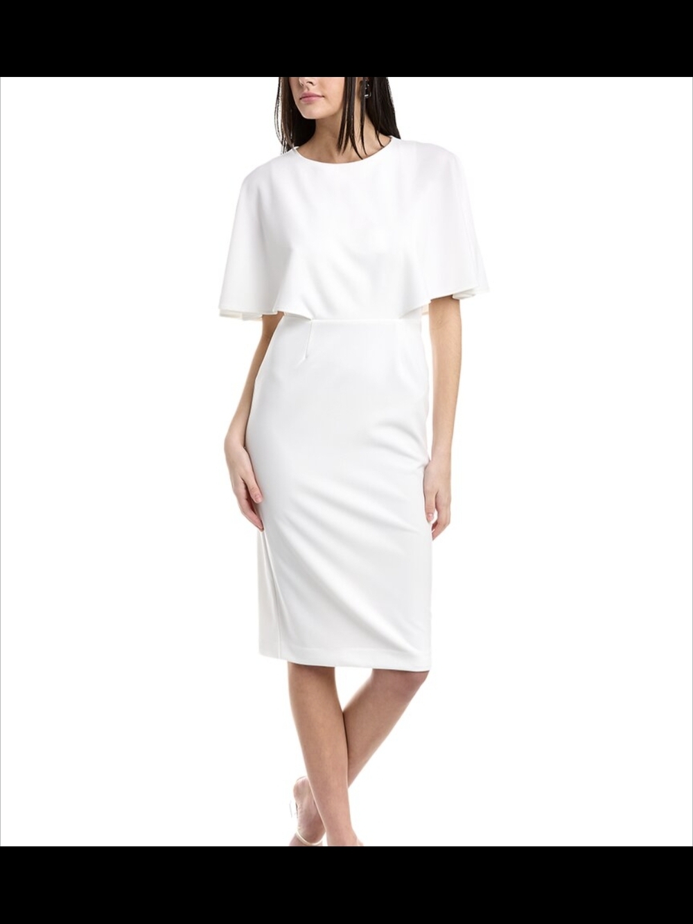 Alexia Admor White Sheath Cape Dress Spring Wedding Cocktail Size Medium